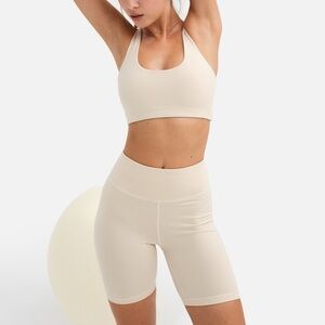 MATE the Label Organic Stretch Biker Shorts Size Small Bone NWOT